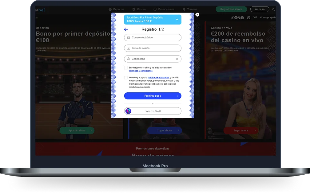 Librabet Casino Registro de Cuenta Librabet Casino formulario de registro con bono por primer depósito